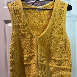 a new day Bright Yellow Openwork Knit Vest
